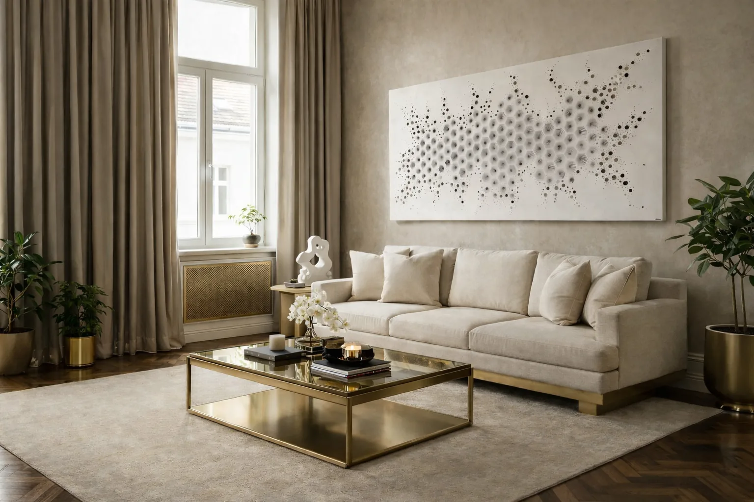 Quadro luminoso a LED in camera da letto